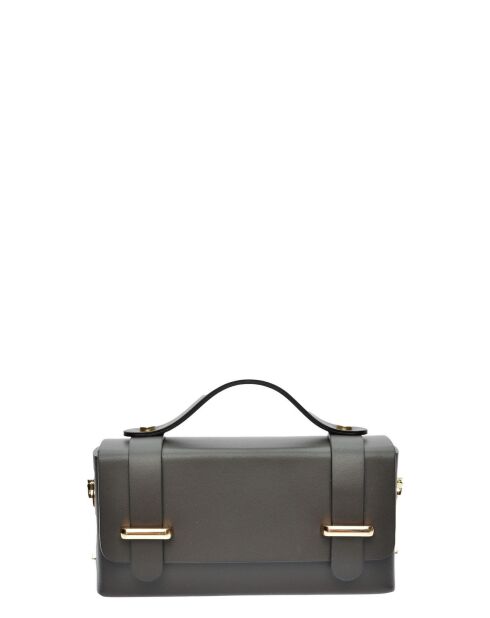 Dunkelbraune Handtasche aus Glattleder - 9x18x4,5 cm