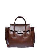 Braune Handtasche aus Rindsleder - 31x33x14 cm