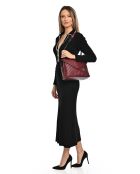 Weinfarbene Schultertasche aus Rindsleder - 23x34x10 cm