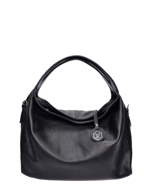 Hobo-Tasche aus schwarzem Rindsleder - 35x41x10 cm