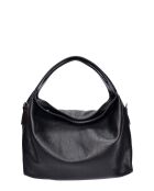 Hobo-Tasche aus schwarzem Rindsleder - 35x41x10 cm