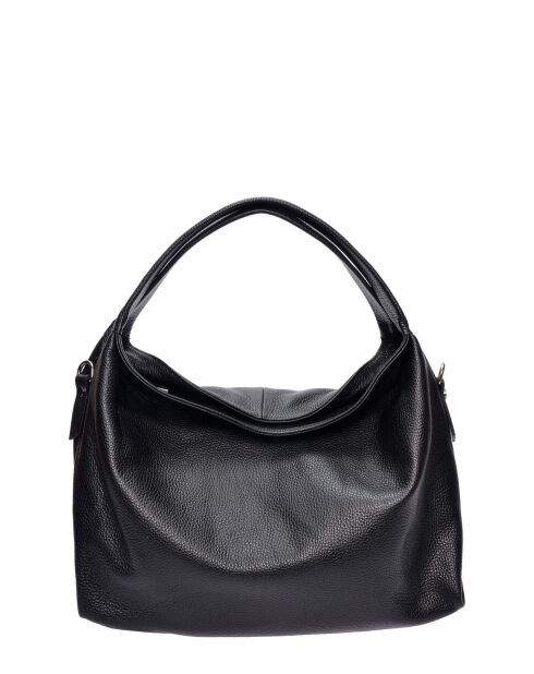 Hobo-Tasche aus schwarzem Rindsleder - 35x41x10 cm