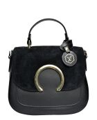 Handtasche aus schwarzem Rindsleder - 20,5x24x11 cm