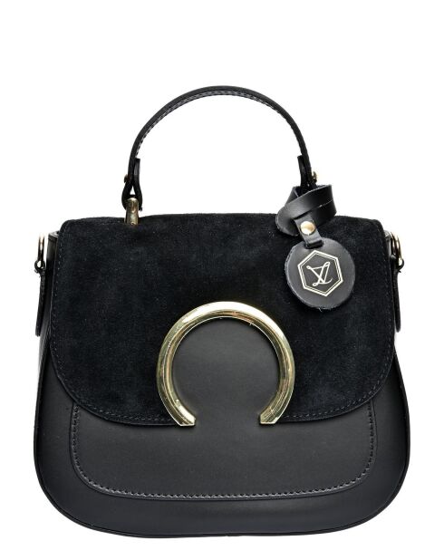 Handtasche aus schwarzem Rindsleder - 20,5x24x11 cm