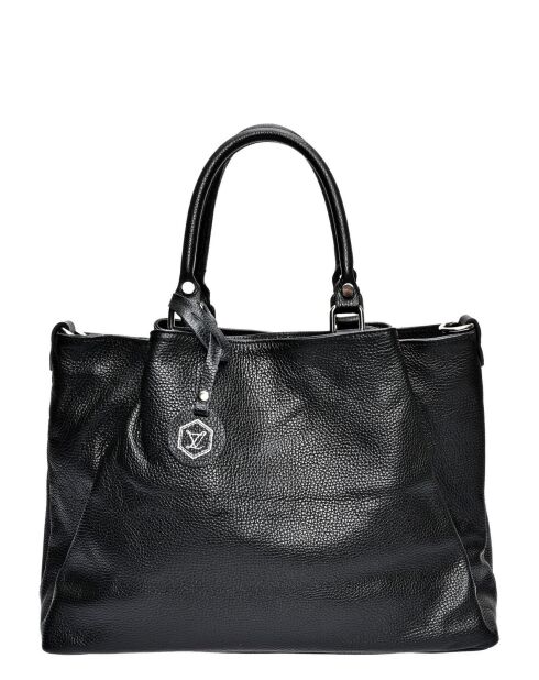 Handtasche aus schwarzem Rindsleder - 28x39x17 cm