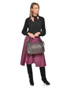 Hobo-Tasche aus dunkelbraunem Rindsleder - 35x41x10 cm