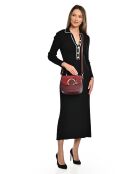 Handtasche aus weinrotem Rindsleder - 20,5x24x11 cm