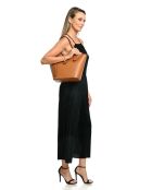 Schultertasche aus cognacfarbenem Rindsleder - 24x29x13 cm