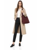 Hobo-Tasche aus Veloursleder aus Weinkork - 32x40x12 cm