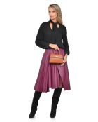 Handtasche aus cognacfarbenem Rindsleder - 12,5 x 19,5 x 7,5 cm
