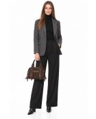 Dunkelbraune Handtasche aus Veloursleder - 20x25x6 cm
