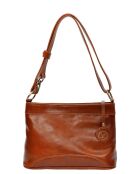 Borsa a tracolla in vacchetta cognac - 19x29,5x7,5 cm