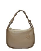 Schultertasche aus taupefarbenem Rindsleder - 25x31x8,5 cm