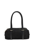 Schwarze Handtasche aus Veloursleder - 12x25x9 cm