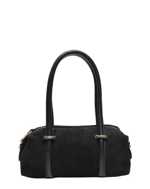Schwarze Handtasche aus Veloursleder - 12x25x9 cm
