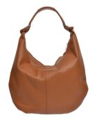 Hobo-Tasche aus cognacfarbenem Rindsleder - 34x44x5 cm
