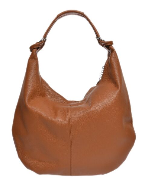 Hobo-Tasche aus cognacfarbenem Rindsleder - 34x44x5 cm
