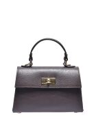 Handtasche aus dunkelbraunem Rindsleder - 12,5 x 19,5 x 7,5 cm