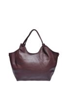 Burgunderrote Schultertasche aus Rindsleder - 25,5 x 43 x 13 cm