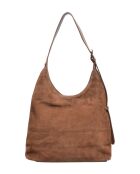 Hobo-Tasche aus braunem Veloursleder - 32x40x12 cm