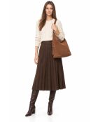 Hobo-Tasche aus braunem Veloursleder - 32x40x12 cm