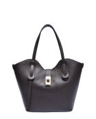 Dunkelbraune Schultertasche aus Rindsleder - 24x29x13 cm