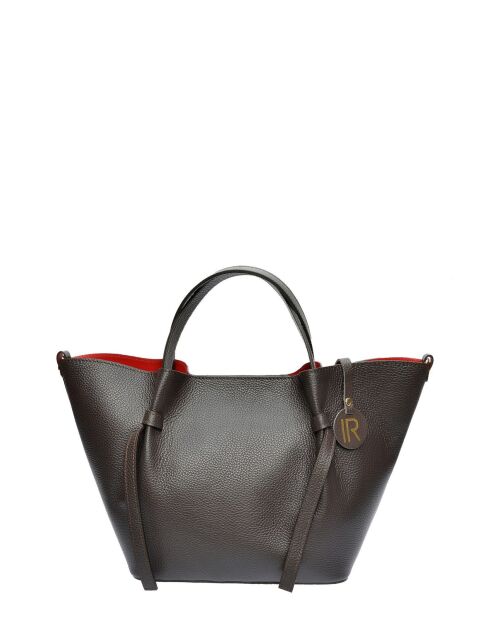 Handtasche aus dunkelbraunem Rindsleder - 24x38x13,5 cm