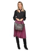 Handtasche aus dunkelbraunem Rindsleder - 24x38x13,5 cm