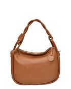 Schultertasche aus cognacfarbenem Rindsleder - 25x31x8,5 cm