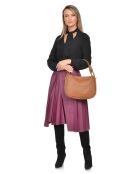 Schultertasche aus cognacfarbenem Rindsleder - 25x31x8,5 cm