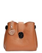Schultertasche aus cognacfarbenem Rindsleder - 19x21x7 cm