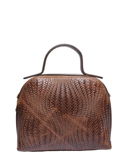Braune Handtasche aus Rindsleder - 27x34x16 cm