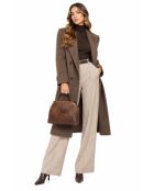 Braune Handtasche aus Rindsleder - 27x34x16 cm