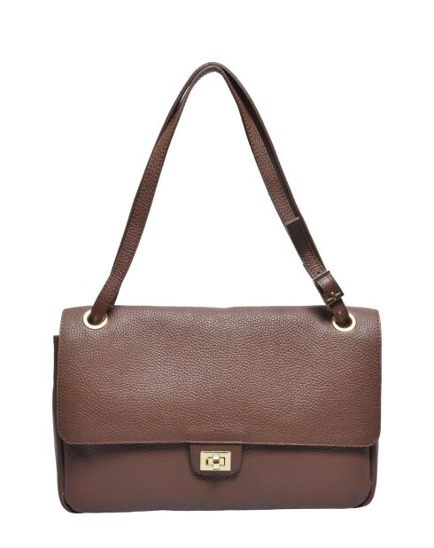 Braune Schultertasche aus Rindsleder - 22x33x9 cm
