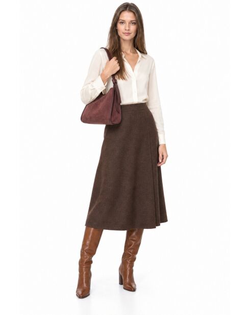 Hobo-Tasche aus burgunderrotem Veloursleder - 20x25x12 cm