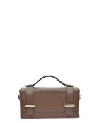 Braune Handtasche aus Glattleder - 9x18x4,5 cm