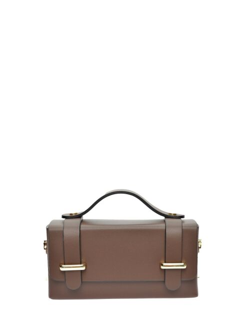 Braune Handtasche aus Glattleder - 9x18x4,5 cm