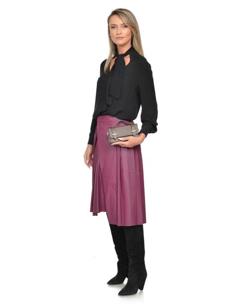 Braune Handtasche aus Glattleder - 9x18x4,5 cm