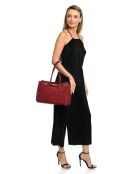 Burgunderrote Schultertasche aus Rindsleder - 25x31x10 cm