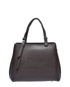 Handtasche aus dunkelbraunem Rindsleder - 22x26x13 cm
