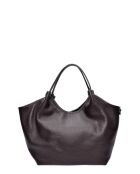 Dunkelbraune Schultertasche aus Rindsleder - 25,5x43x13 cm