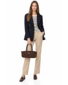 Dunkelbraune Handtasche aus Veloursleder - 14,5 x 29 x 9,5 cm