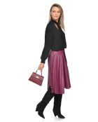 Handtasche aus weinrotem Rindsleder - 12,5 x 19,5 x 7,5 cm