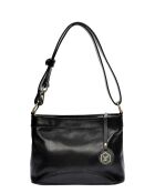 Schwarze Schultertasche aus Rindsleder - 19x29,5x7,5 cm