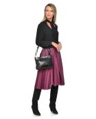 Schwarze Schultertasche aus Rindsleder - 19x29,5x7,5 cm