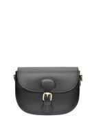 Schwarze Schultertasche aus Leder - 16x23x6,5 cm