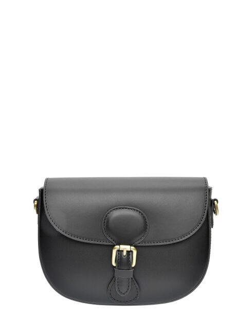 Schwarze Schultertasche aus Leder - 16x23x6,5 cm