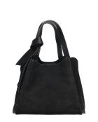 Schwarze Hobo-Tasche aus Veloursleder - 20x25x12 cm