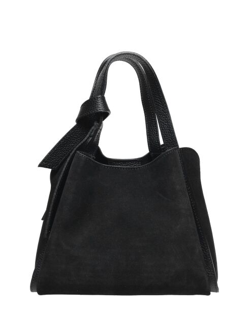 Schwarze Hobo-Tasche aus Veloursleder - 20x25x12 cm
