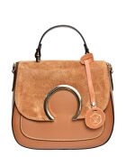 Handtasche aus cognacfarbenem Rindsleder - 20,5x24x11 cm
